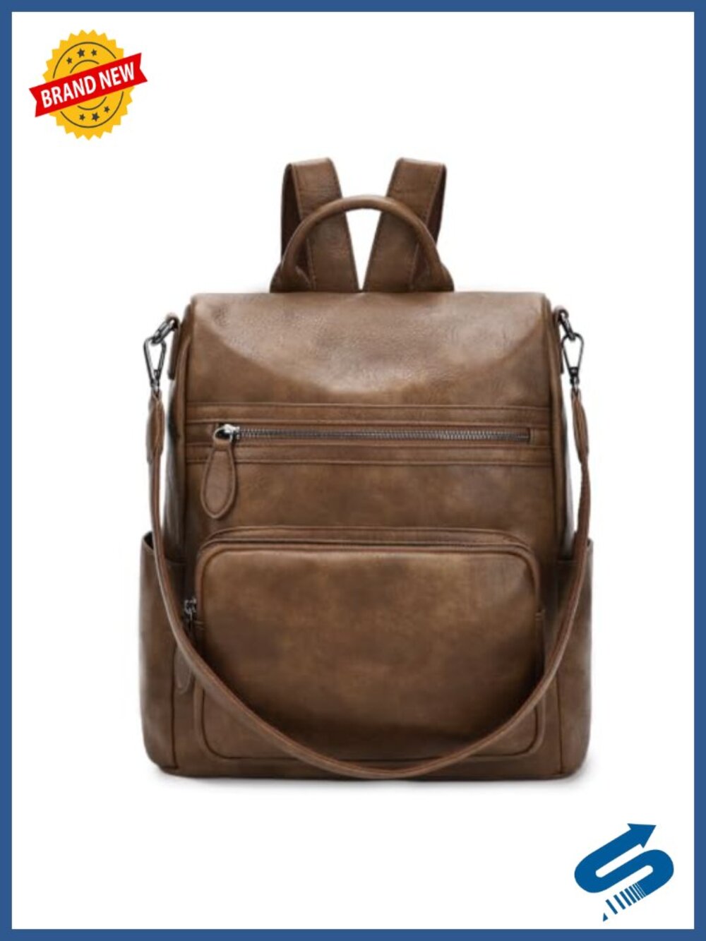 Faux Leather Anti Theft Backpack Purse Convertible Shoulder Bag Travel Daypack